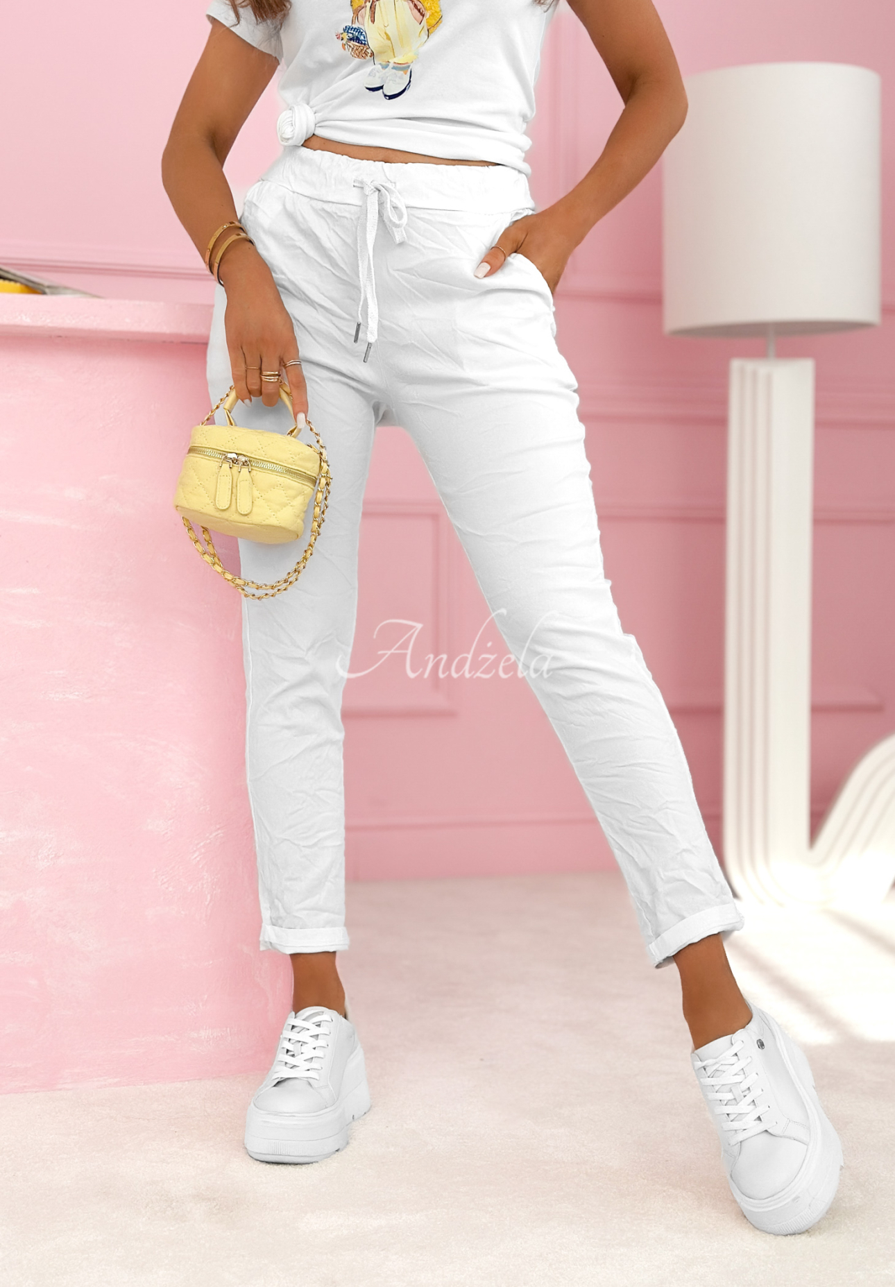 Stoffhose aus Viskose Archie Weiß