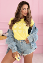 T-Shirt z serduszkami A Lot Of Hearts Himmelblau