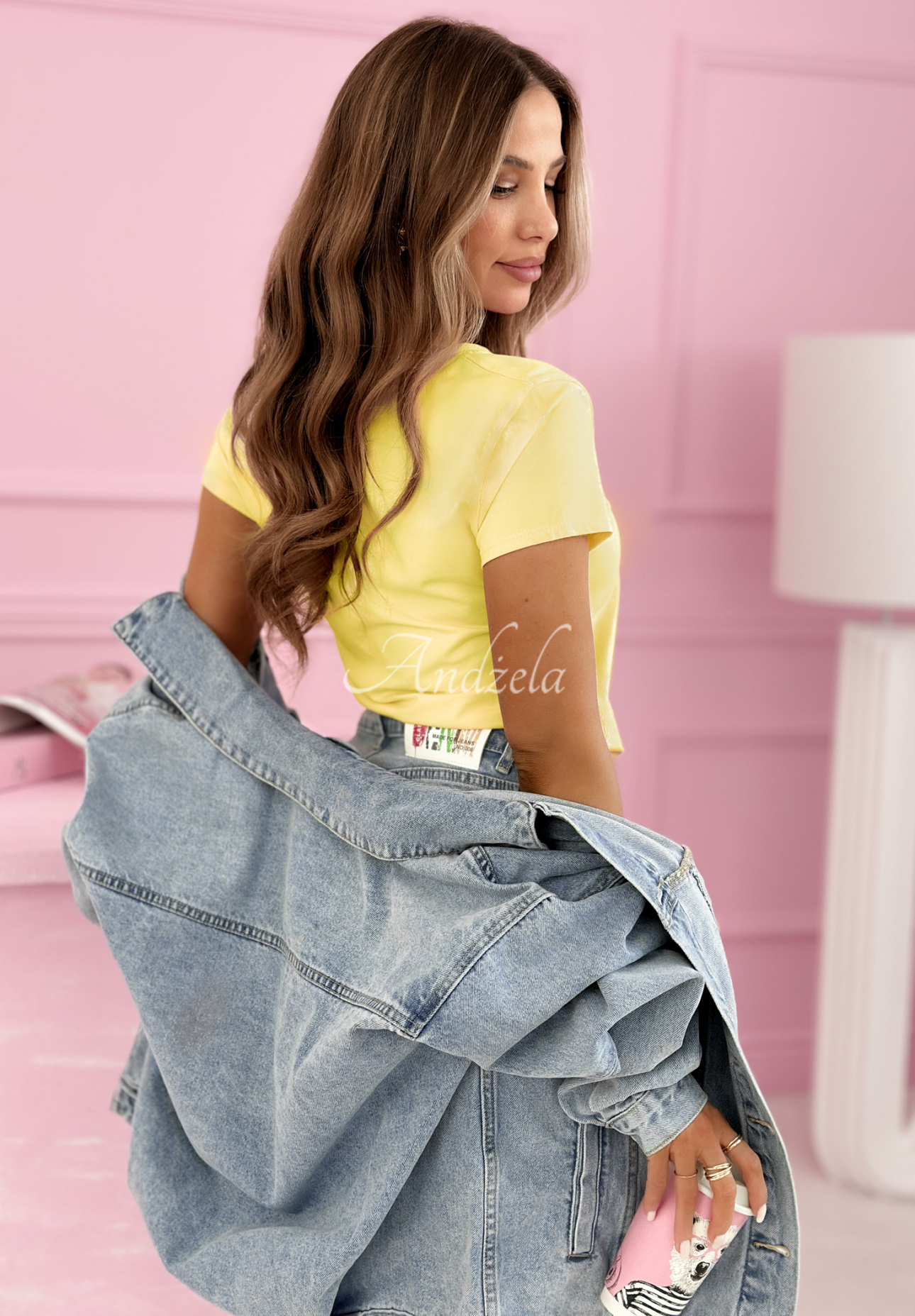 Cotton T-shirt with hearts A Lot Of Hearts yellow