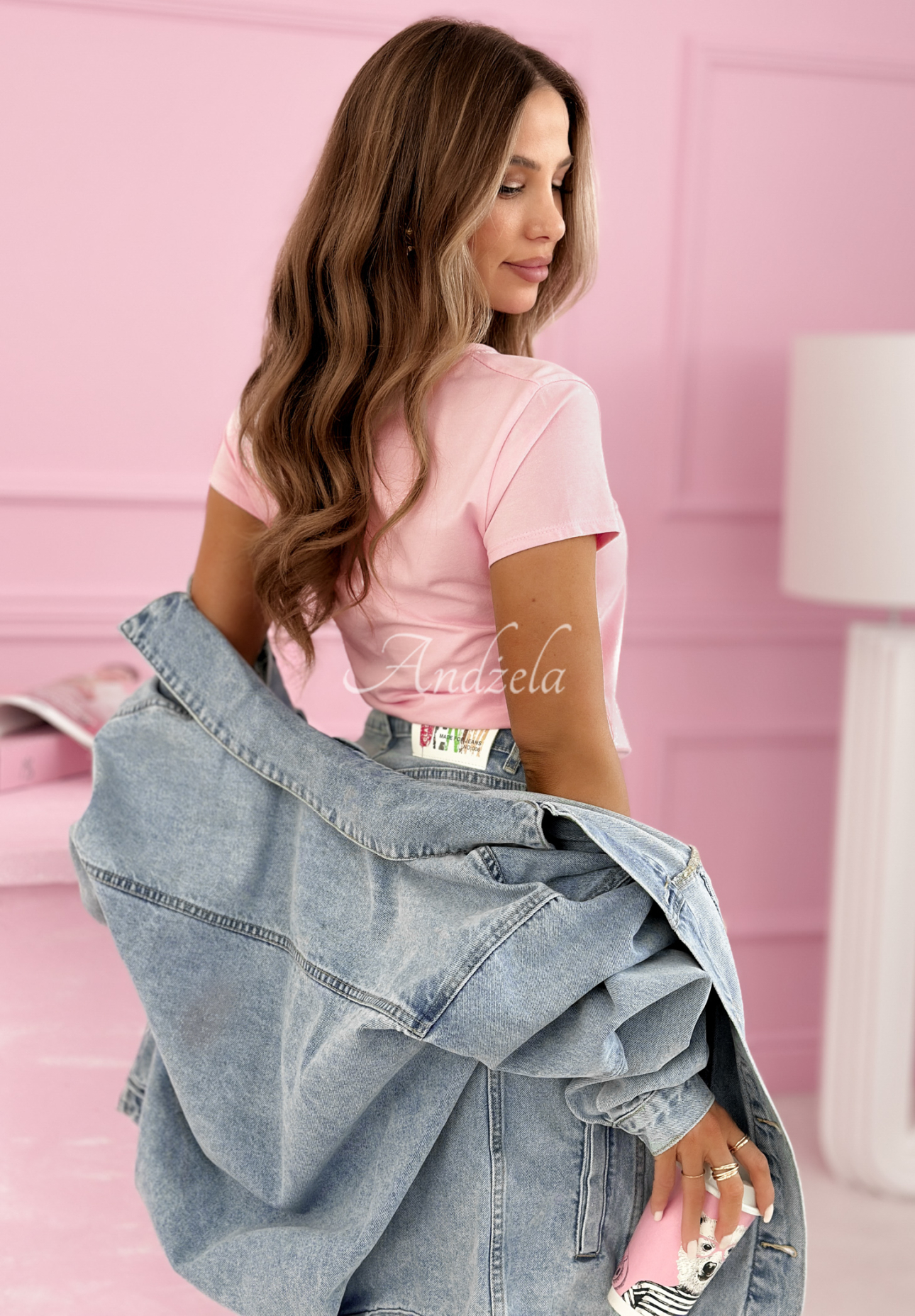 Baumwoll-T-Shirt mit Herzen A Lot Of Hearts Rosa