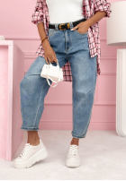 Hose Jeans banana z paskiem Let Me In Hellblau