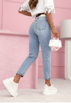 Hose Jeans skinny z paskiem Elena Blau