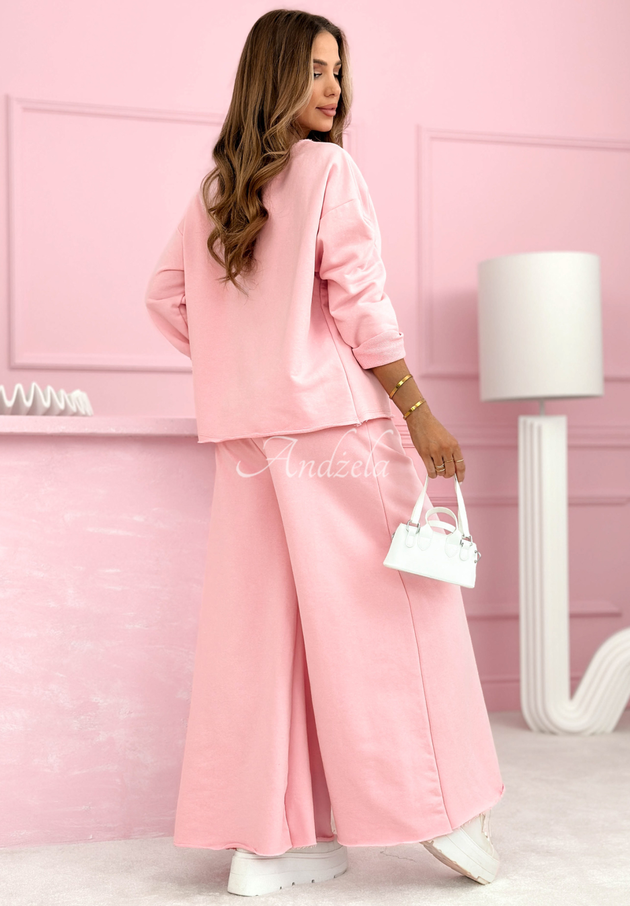 Always On Time powder pink cotton tracksuit set
