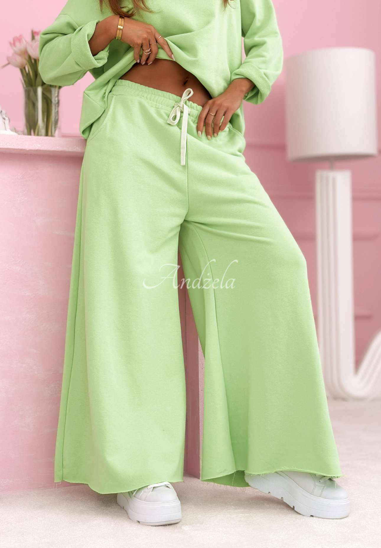 Always On Time pistachio cotton tracksuit set