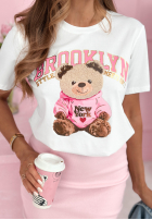 T-shirt z nadrukiem Brooklyn Style biały