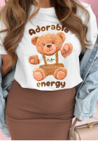T-Shirt z nadrukiem Adorable Weiß