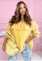 Kleid mini z falbankami Arlena Himmelblau