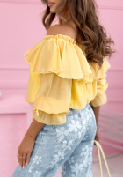 Kleid mini z falbankami Arlena Himmelblau