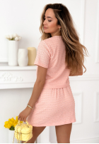 Tweedowy Set Bluse i Kurzer Rock mini Anastasia Gelb