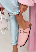 zamszowe chodaki z paskiem Madison Schwarz