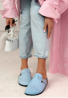 zamszowe chodaki z paskiem Madison Schwarz