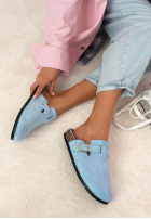 zamszowe chodaki z paskiem Madison Schwarz