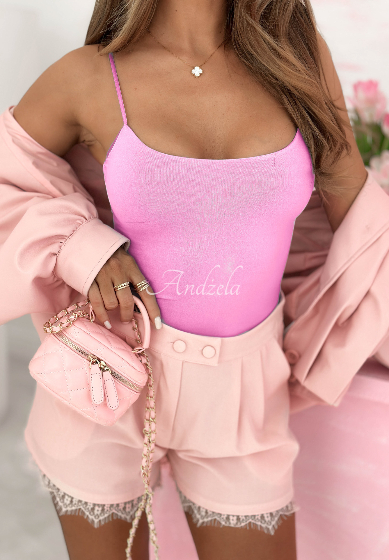 Adelle pink strappy top 