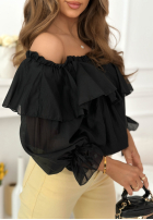 Kleid mini z falbankami Arlena Himmelblau