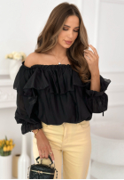 Kleid mini z falbankami Arlena Himmelblau