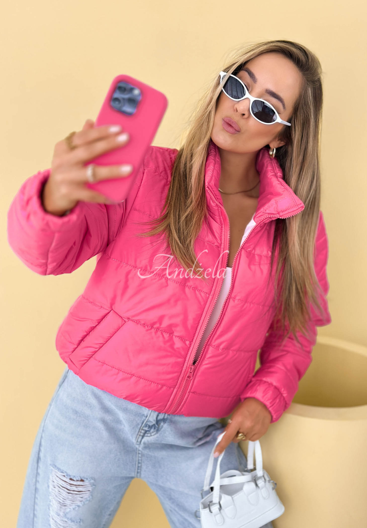 Steppjacke mit Stehkragen Soft Morning Rosa