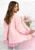 Marynarka z koszulowymi wstawkami Waiting For You pudrowy róż