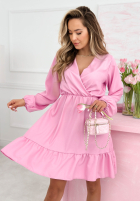 Kopertowa Kleid z falbankami Valentina Rosa