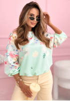 Kwiecista Sweatshirt ze ściągaczem Fiorabelle Pistaziengrün