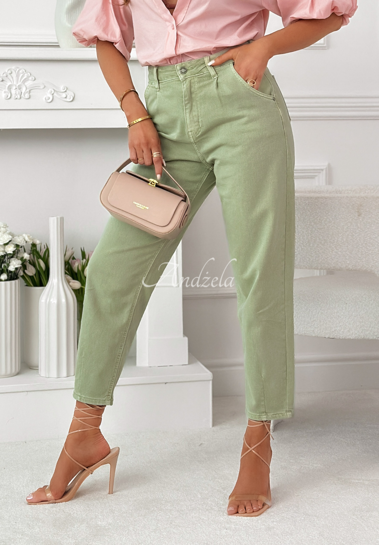 Balloon-Jeanshose Gracie Pistaziengrün