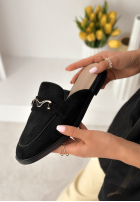 zamszowe Pantoletten mokasyny z frędzlami Sylvette Beige