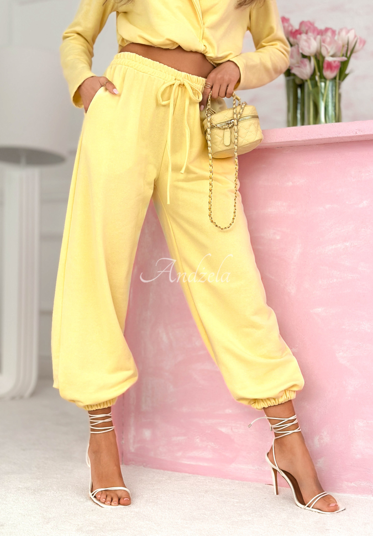 Gregoria yellow cotton tracksuit set