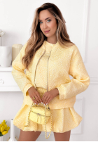 Krótka kreszowana Jacke bomberka Layla Gelb