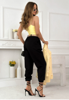 Material Hose joggery z paskiem I Chose It Schwarz