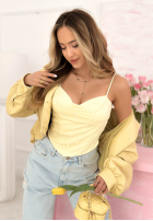 Gorsetowy top z dekoltem Mabel Gelb