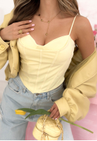 Gorsetowy top z dekoltem Mabel Gelb