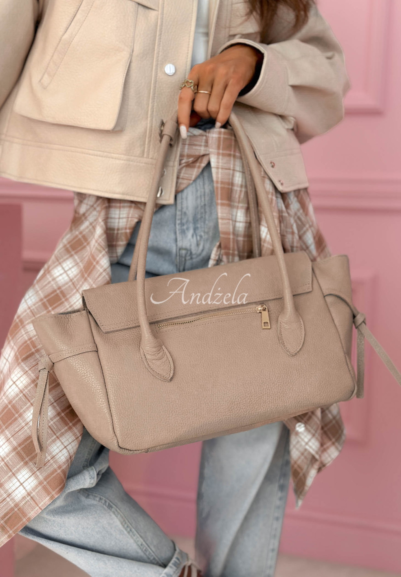 Ledertasche Patrice Beige