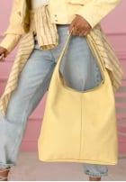 Skórzana torebka Justice żółta