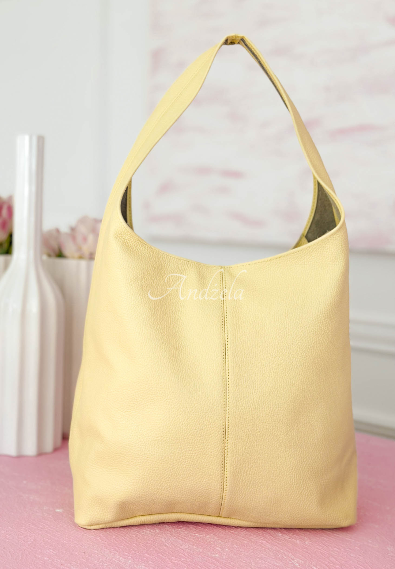 Justice yellow leather handbag