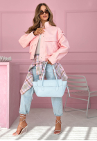 Krótka skórzana Jacke z kołnierzem Jolie Gelb