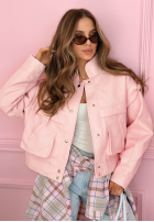 Krótka skórzana Jacke z kołnierzem Jolie Gelb