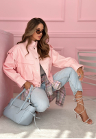 Krótka skórzana Jacke z kołnierzem Jolie Gelb