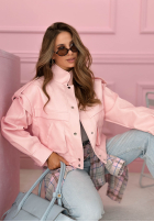 Krótka skórzana Jacke z kołnierzem Jolie Gelb