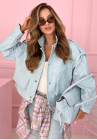 Krótka skórzana Jacke z kołnierzem Jolie Gelb