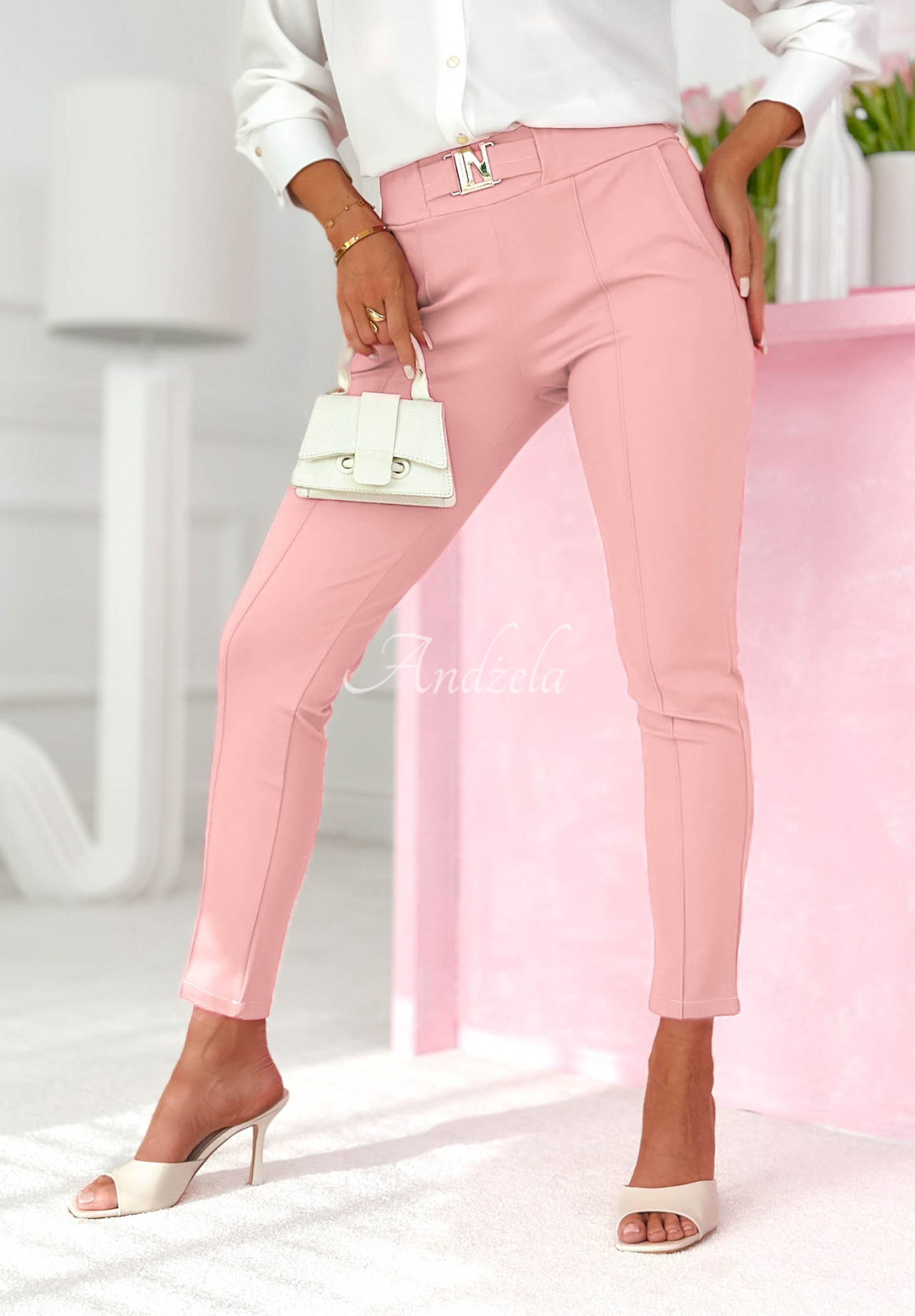 Every Day Count powder pink fabric pants