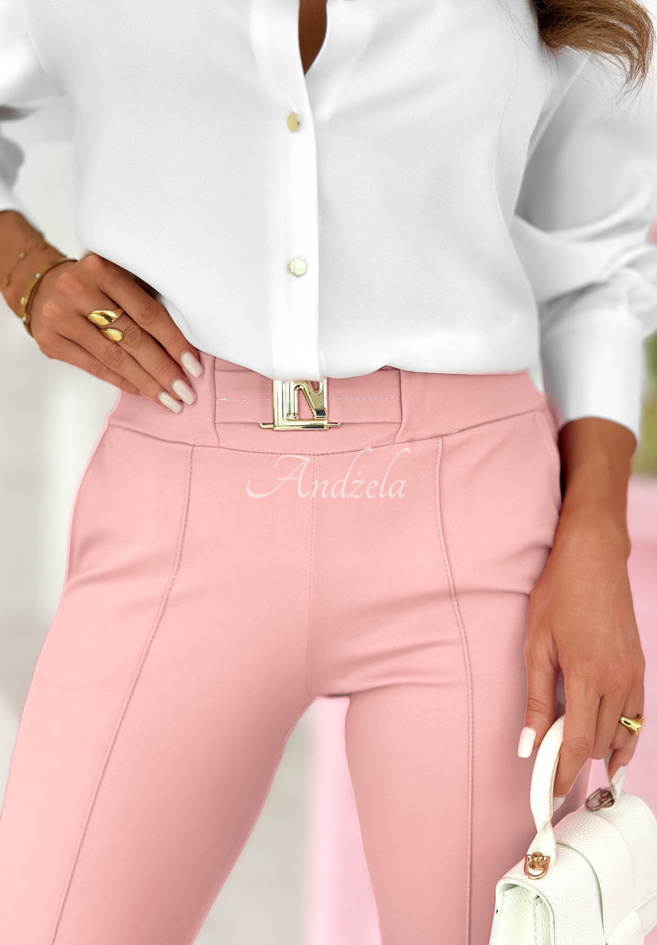 Every Day Count powder pink fabric pants