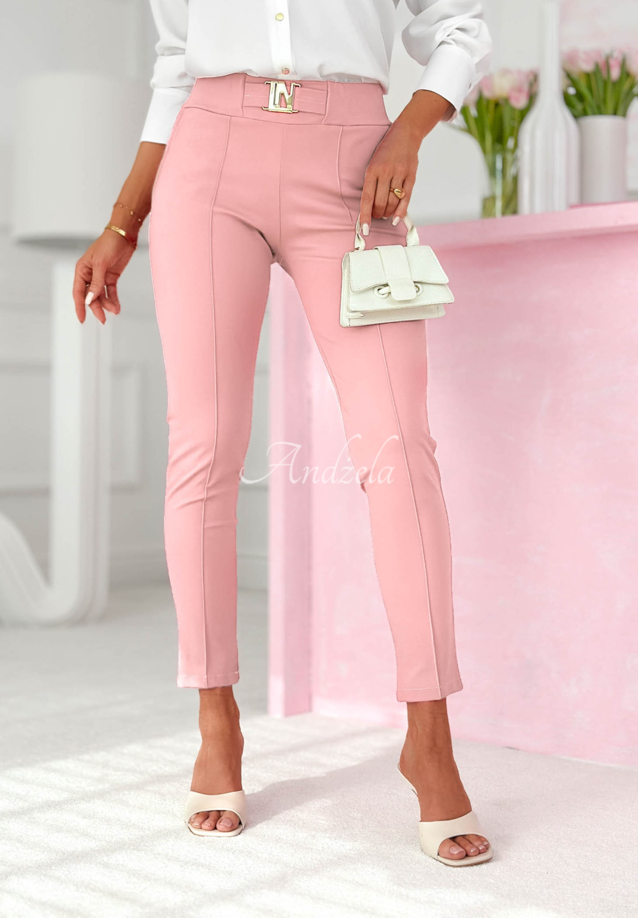 Every Day Count powder pink fabric pants