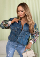 Jeans Jacke z żakardowymi wstawkami Leah ciemnoniebieska