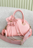 Skórzana Tasche z kwiatem Kallie Ecru