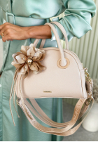 Skórzana Tasche z kwiatem Kallie Ecru