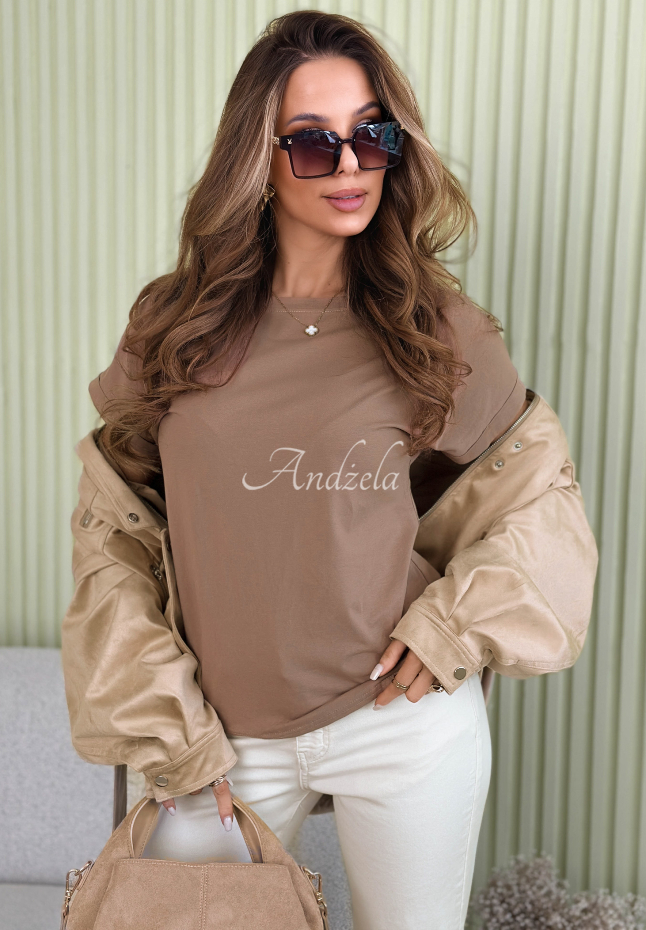 Solenne mocha cotton T-shirt