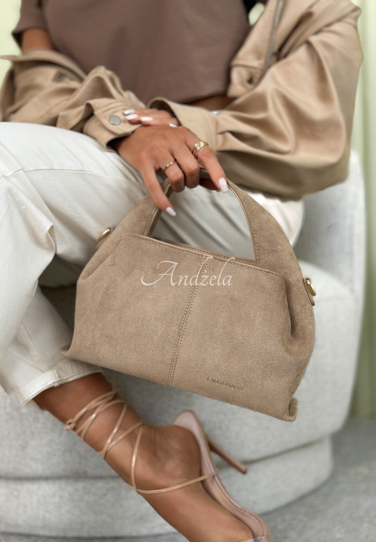 Wildledertasche Annabelle Beige