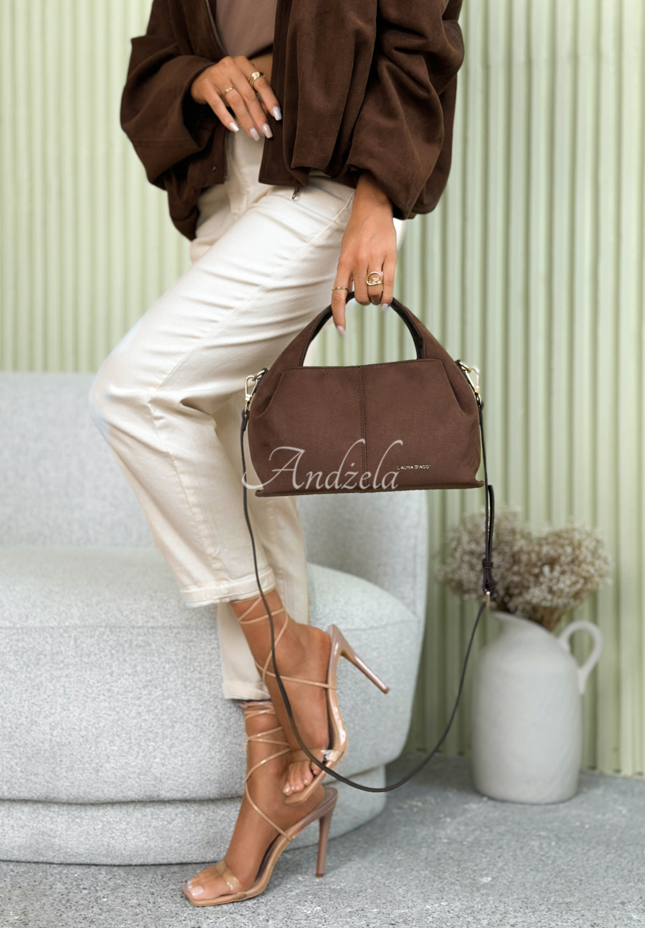 Annabelle suede bag in mocha