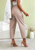 Material Hose z paskiem i gumką Taille Liora Rosa