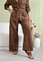 Haftowany Set Hemd i Hose wide leg Seraphelle Mokkafarben