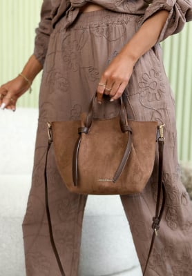 Wildledertasche Beatrice Mokkafarben